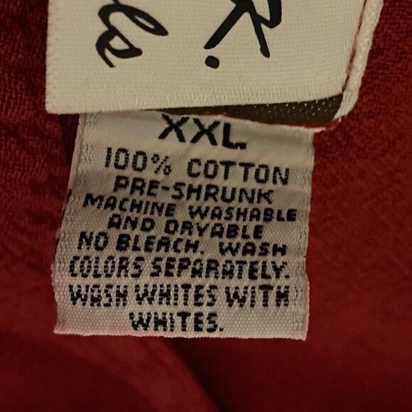 Vtg California Drawstrings Top Womens XXL Red Boho Lagenlook Boxy Artsy Cotton - Picture 12 of 13